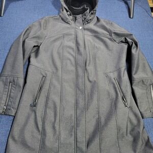 Kristen Blake Studio Collection Charcoal Gray Hooded Softshell Jacket Coat XL